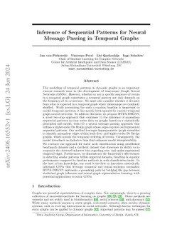 Inference of Sequential Patterns for Neural Message Passing in Temporal
  Graphs