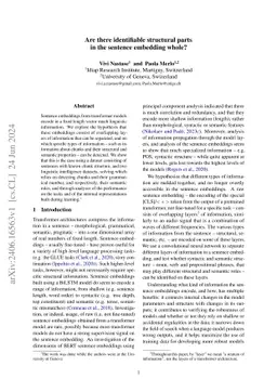 Are there identifiable structural parts in the sentence embedding whole?