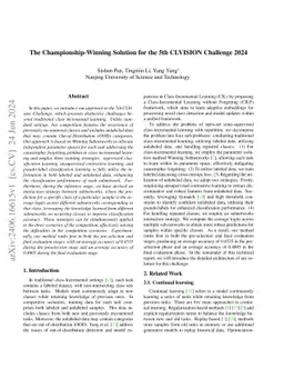The Championship-Winning Solution for the 5th CLVISION Challenge 2024