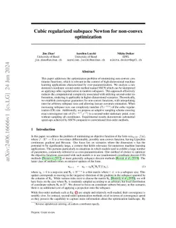 Cubic regularized subspace Newton for non-convex optimization