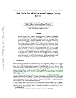 Link Prediction with Untrained Message Passing Layers