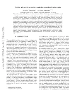 Coding schemes in neural networks learning classification tasks