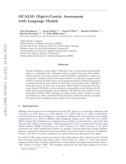 OCALM: Object-Centric Assessment with Language Models