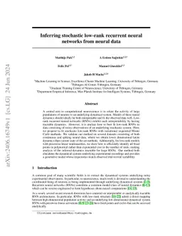 Inferring stochastic low-rank recurrent neural networks from neural data