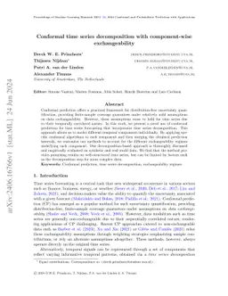 Conformal time series decomposition with component-wise exchangeability