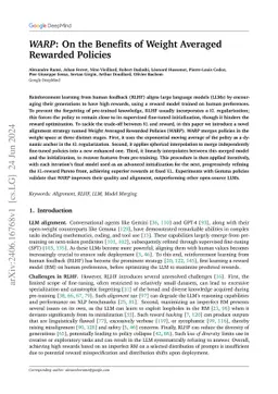 WARP: On the Benefits of Weight Averaged Rewarded Policies