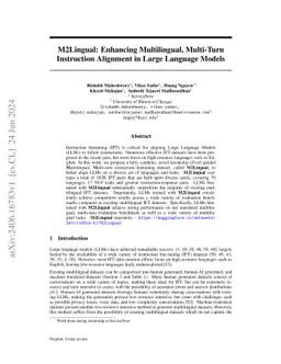 M2Lingual: Enhancing Multilingual, Multi-Turn Instruction Alignment in Large Language Models