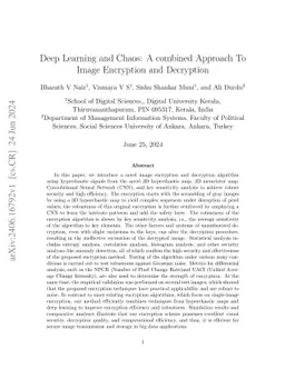 Deep Learning and Chaos: A combined Approach To Image Encryption and
  Decryption