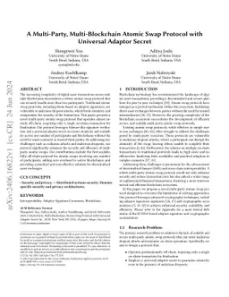 A Multi-Party, Multi-Blockchain Atomic Swap Protocol with Universal
  Adaptor Secret
