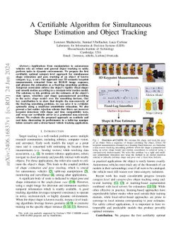 A Certifiable Algorithm for Simultaneous Shape Estimation and Object
  Tracking