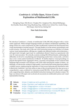 Cambrian-1: A Fully Open, Vision-Centric Exploration of Multimodal LLMs