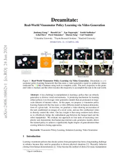 Dreamitate: Real-World Visuomotor Policy Learning via Video Generation