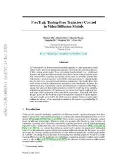 FreeTraj: Tuning-Free Trajectory Control in Video Diffusion Models