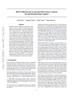REST: Efficient and Accelerated EEG Seizure Analysis through Residual
  State Updates