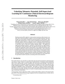 Unlocking Telemetry Potential: Self-Supervised Learning for Continuous
  Clinical Electrocardiogram Monitoring