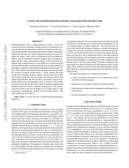 Xi-Net: Transformer Based Seismic Waveform Reconstructor