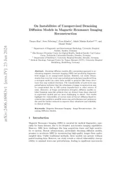 On Instabilities of Unsupervised Denoising Diffusion Models in Magnetic
  Resonance Imaging Reconstruction