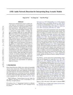 AND: Audio Network Dissection for Interpreting Deep Acoustic Models