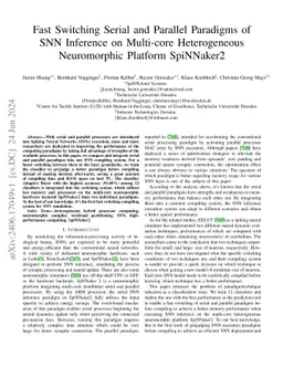 Fast Switching Serial and Parallel Paradigms of SNN Inference on
  Multi-core Heterogeneous Neuromorphic Platform SpiNNaker2