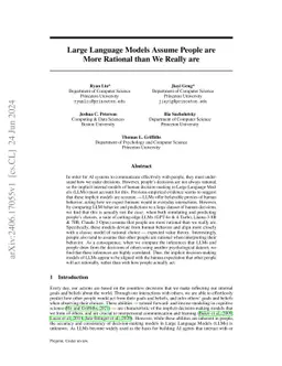 Large Language Models Assume People are More Rational than We Really are