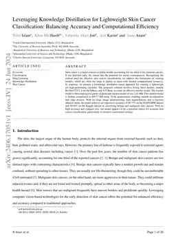 Leveraging Knowledge Distillation for Lightweight Skin Cancer
  Classification: Balancing Accuracy and Computational Efficiency