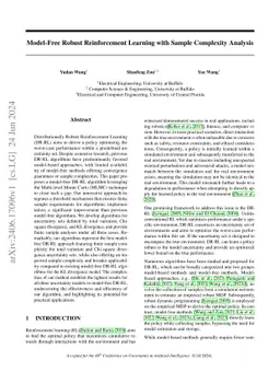 Model-Free Robust Reinforcement Learning with Sample Complexity Analysis