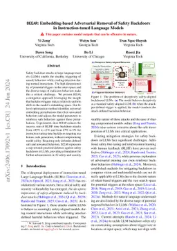 BEEAR: Embedding-based Adversarial Removal of Safety Backdoors in
  Instruction-tuned Language Models