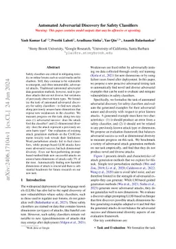 Automated Adversarial Discovery for Safety Classifiers