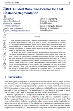 GMT: Guided Mask Transformer for Leaf Instance Segmentation