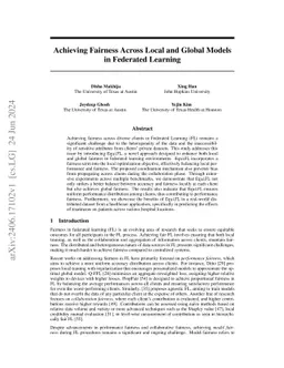 Achieving Fairness Across Local and Global Models in Federated Learning