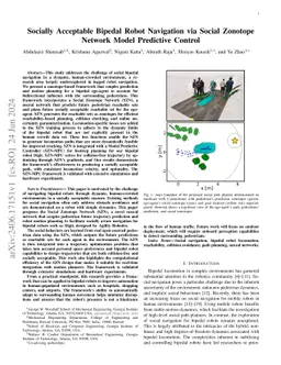 Socially Acceptable Bipedal Robot Navigation via Social Zonotope Network
  Model Predictive Control