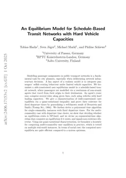 An Equilibrium Model for Schedule-Based Transit Networks with Hard Vehicle Capacities