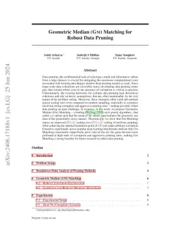 Geometric Median (GM) Matching for Robust Data Pruning