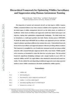 Hierarchical Framework for Optimizing Wildfire Surveillance and
  Suppression using Human-Autonomous Teaming