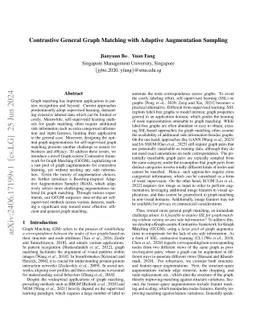 Contrastive General Graph Matching with Adaptive Augmentation Sampling