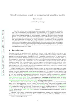Greedy equivalence search for nonparametric graphical models