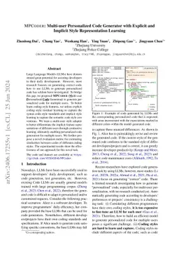 MPCODER: Multi-user Personalized Code Generator with Explicit and
  Implicit Style Representation Learning