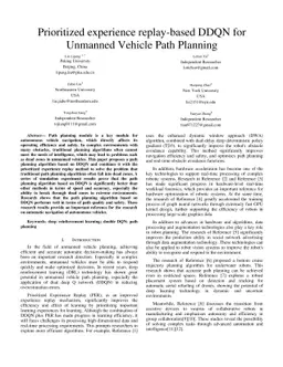 Prioritized experience replay-based DDQN for Unmanned Vehicle Path
  Planning