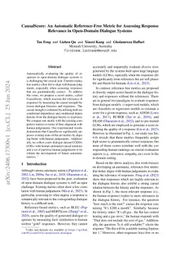CausalScore: An Automatic Reference-Free Metric for Assessing Response
  Relevance in Open-Domain Dialogue Systems
