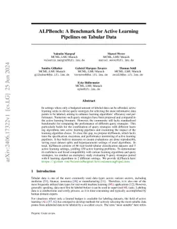 ALPBench: A Benchmark for Active Learning Pipelines on Tabular Data