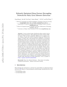 Robustly Optimized Deep Feature Decoupling Network for Fatty Liver
  Diseases Detection