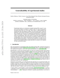 Generalizability of experimental studies