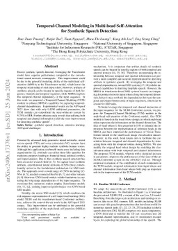 Temporal-Channel Modeling in Multi-head Self-Attention for Synthetic
  Speech Detection