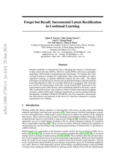 Forget but Recall: Incremental Latent Rectification in Continual
  Learning