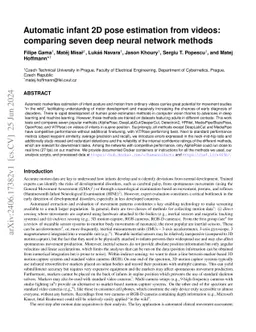 Automatic infant 2D pose estimation from videos: comparing seven deep neural network methods