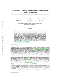 Consensus Learning with Deep Sets for Essential Matrix Estimation