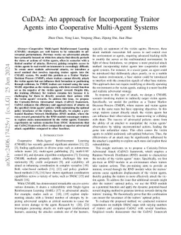 CuDA2: An approach for Incorporating Traitor Agents into Cooperative
  Multi-Agent Systems