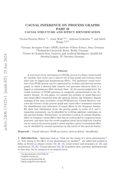Causal Inference on Process Graphs, Part II: Causal Structure and Effect
  Identification