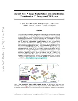 Implicit-Zoo: A Large-Scale Dataset of Neural Implicit Functions for 2D
  Images and 3D Scenes