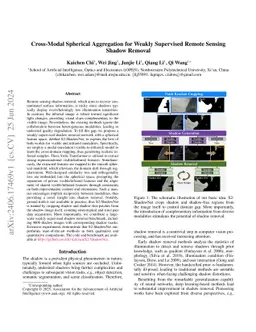 Cross-Modal Spherical Aggregation for Weakly Supervised Remote Sensing
  Shadow Removal